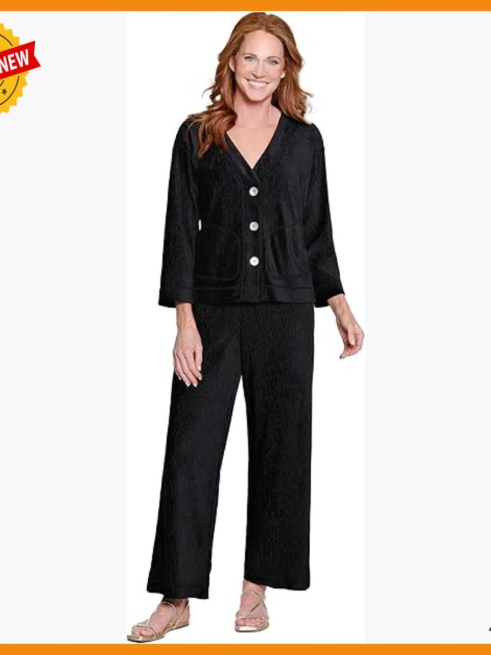 X-Large Petite Cardigan with Pockets, 3/4 Sleeves, Button Front